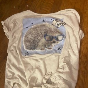 Fuzzy t-shirt with a hedgehog